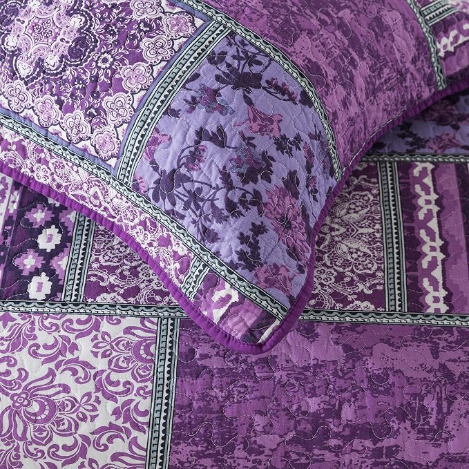 Etwel Cotton Patchwork Queen Size Quilt Set - Image 8