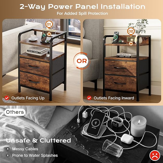 Huuger Nightstands Set of 2, Night Stand - Image 6
