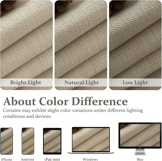 Natural Thick Linen Pinch Pleated 104 Inch Long Curtains - Image 10
