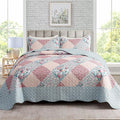 3-Piece Bedspread Quilt Set Lightweight Coverlet Set Garden Style Floral by Travan