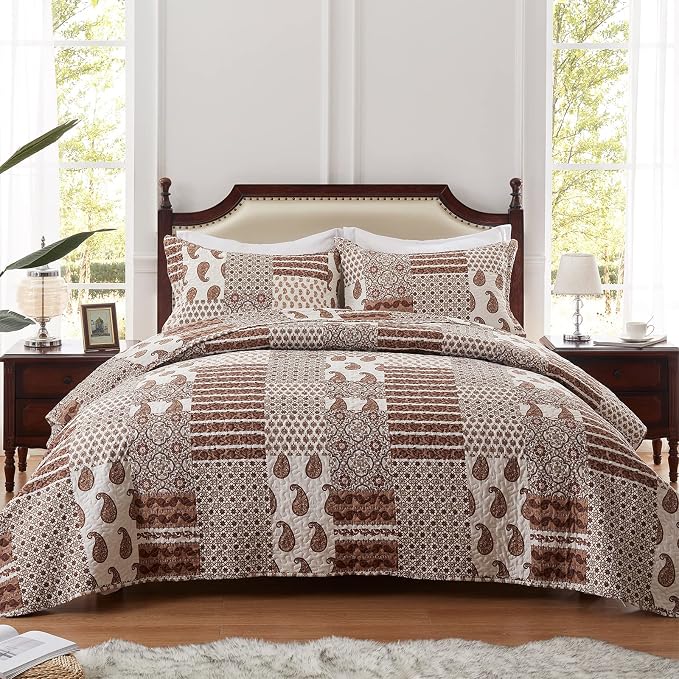 Quilt Set King Size 3 Piece Bedspread Coverlet Lightweight Comforter Microfiber - Image 2