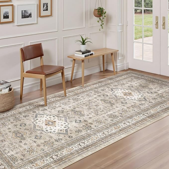 cotiled 3x8 Hallway Runner Rug for Entryway, Non-Slip Vintage, and Laundry Room - Image 2