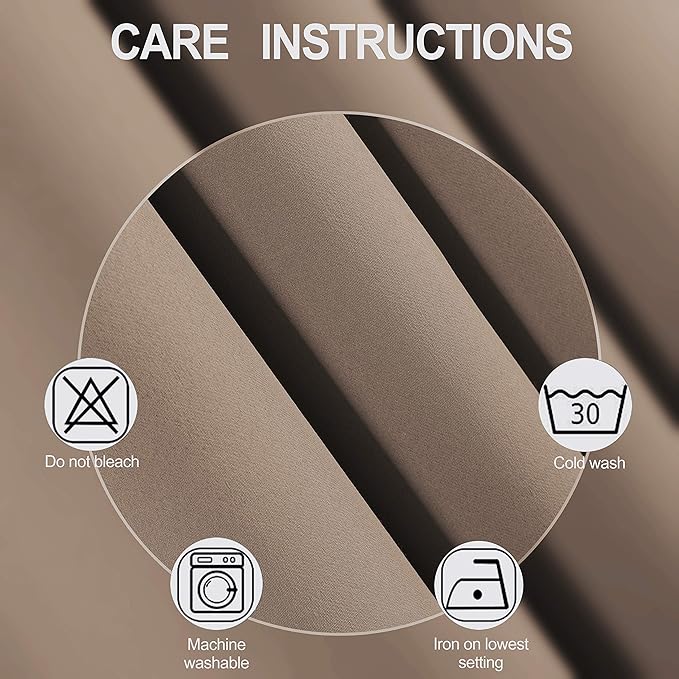 Cappuccino Blackout Curtains 66 x 63 Inch Length/Set of 2 Curtain - Image 4