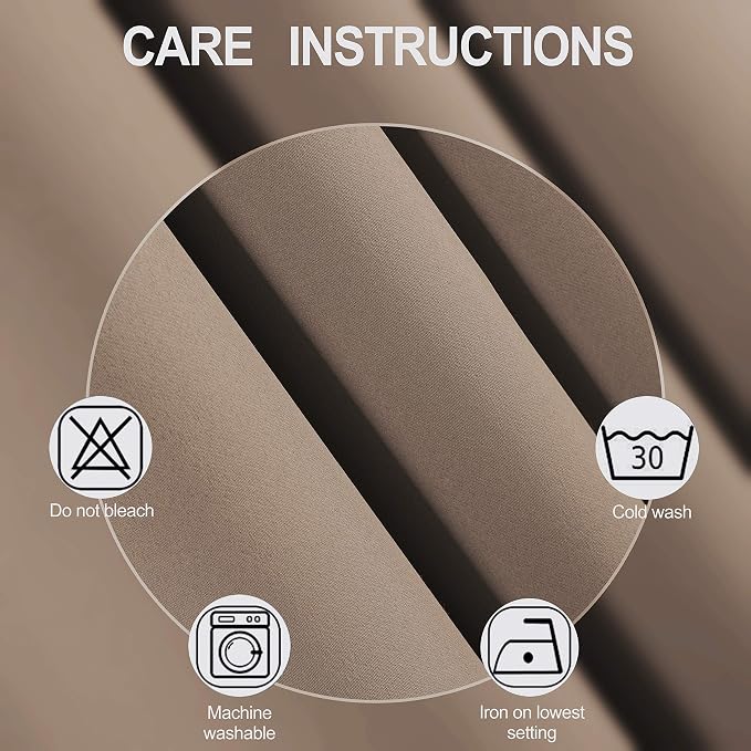 Cappuccino Thermal Blackout Curtains/52 x 108 Inch/Set of 2 Panels Room - Image 4