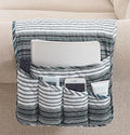 Brilliant Sunshine Multi Grey Stripes Couch Armrest Cover, Armrest Organizer & by BrilliantSunshine