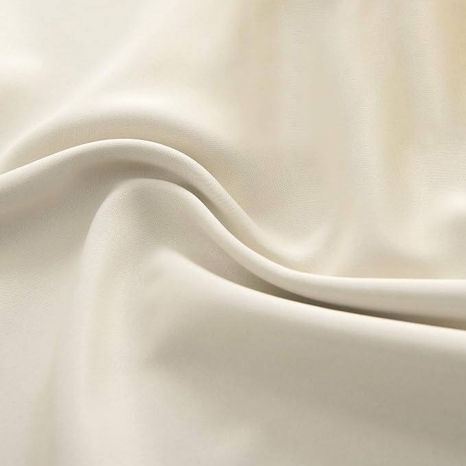 Cream Beige Room Darkening Curtain Panels - Image 8