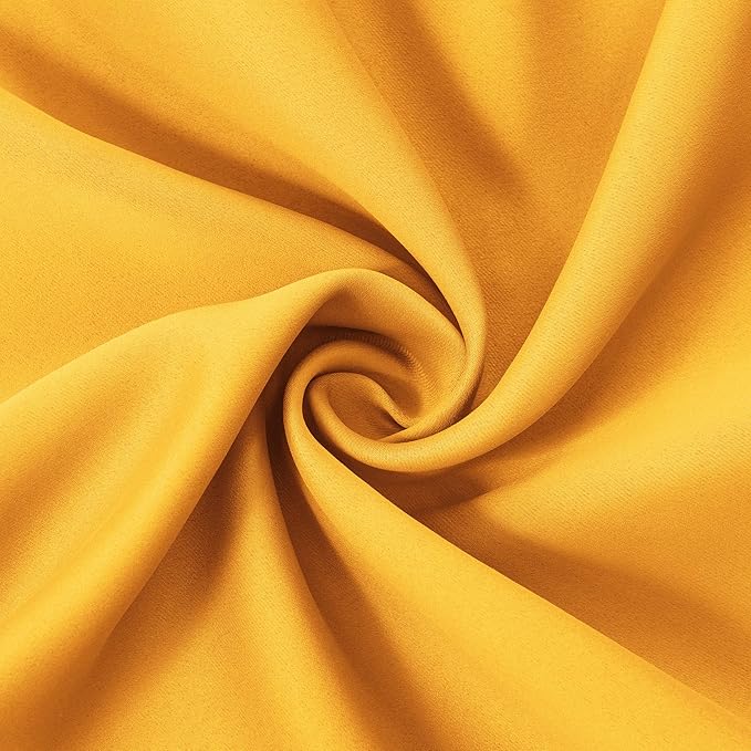 Yellow Thermal Blackout Curtains/42 x 95 Inch/Set of 2 Panels Room Darkening - Image 5