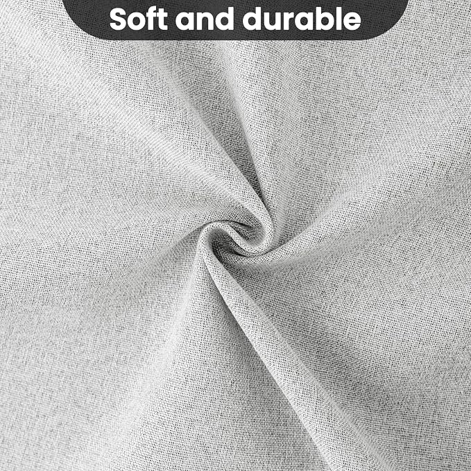COSVIYA 100% Blackout White Linen Curtains & Drapes 63 Inch Length | Light - Image 7