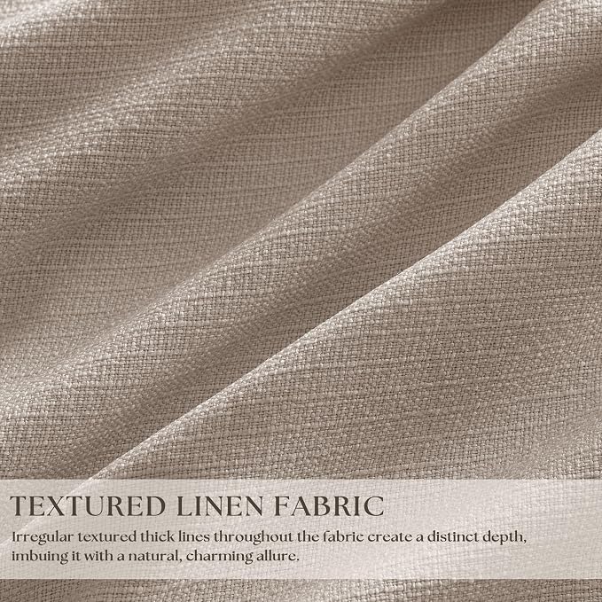 Burlywood Birch 94 Inch Long Blackout Curtains Thick Linen Pinch Pleated | 100% - Image 3