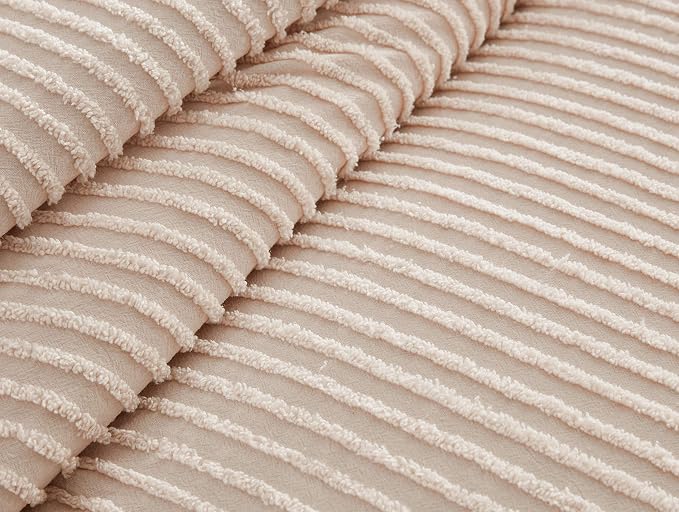 Beatrice Home Fashions Twin Channel Chenille Bedspread, Blush | Soft, - Image 5