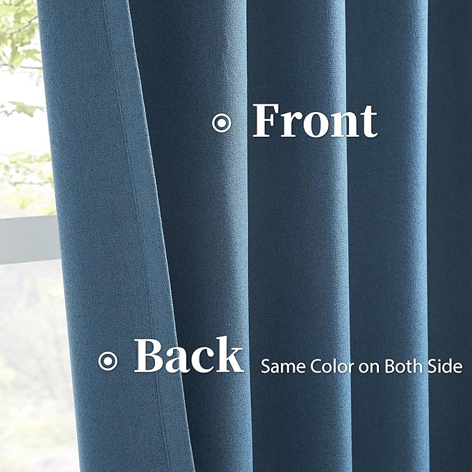 80 Inch Full Blackout Linen Textured Door Curtains - Image 4