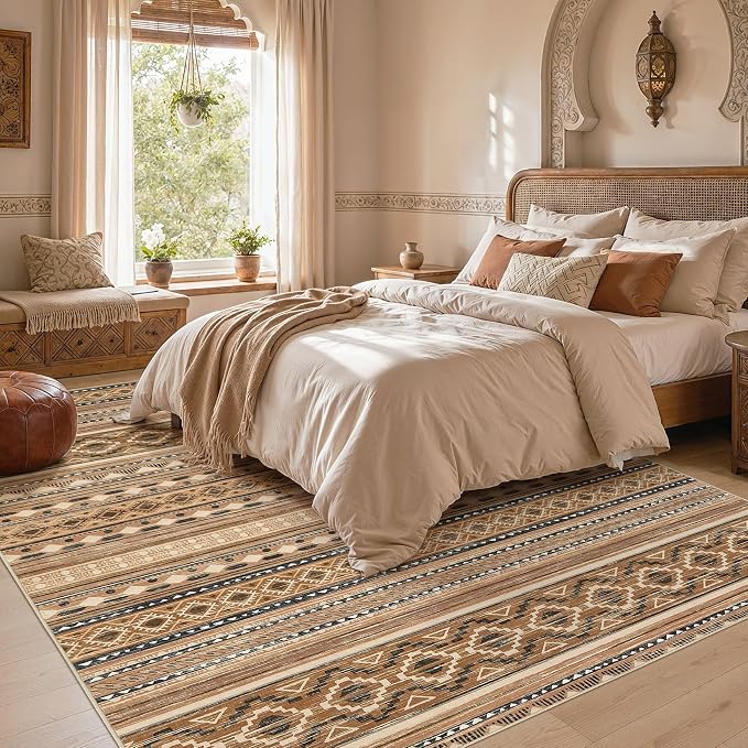 cotiled Boho 8x10 Area Rugs for Living Room: Large Moroccan Washable Rug | - Image 6