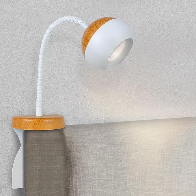 Patented Innovative Design Headboard Reading Light. No Drilling Book Light by HOME