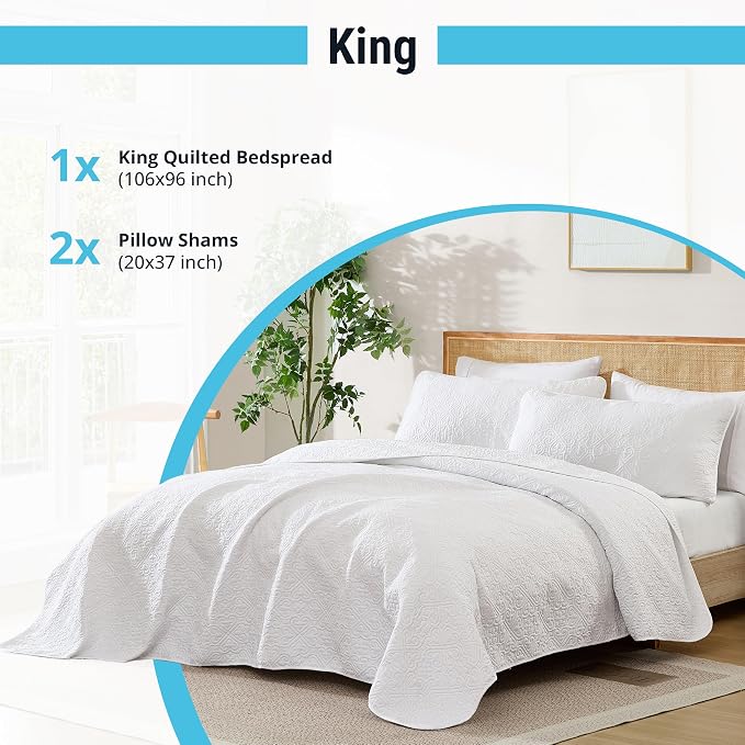 HLC.ME Lorenzo - Soft Bed Summer King Size Comforter Quilt Set, Lightweight - Image 3