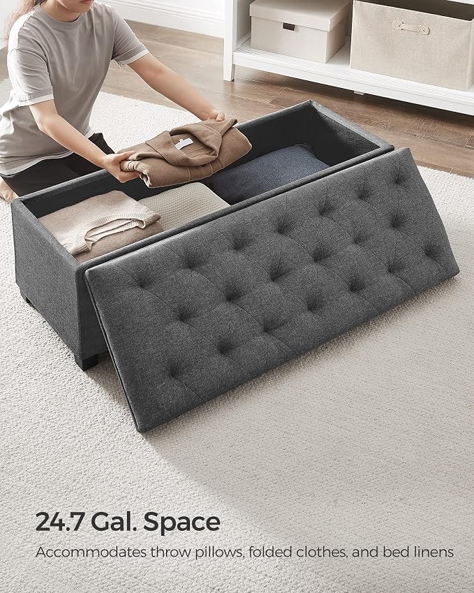 SONGMICS Storage Ottoman Bench, Foot Rest - Image 2