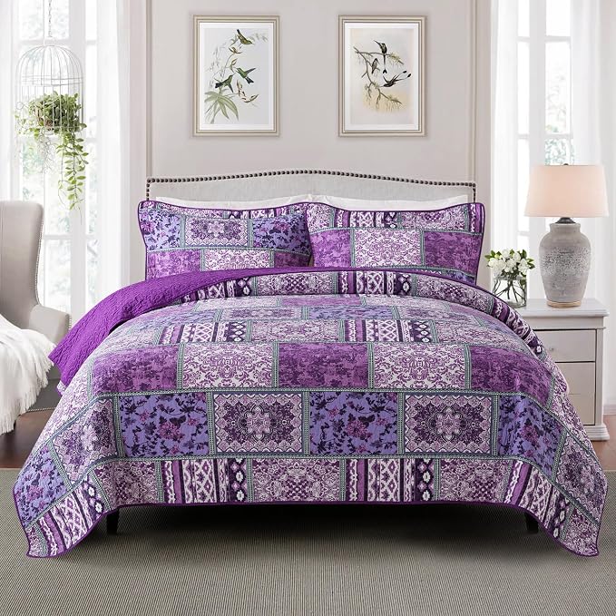 Etwel Cotton Patchwork Queen Size Quilt Set by Unknown