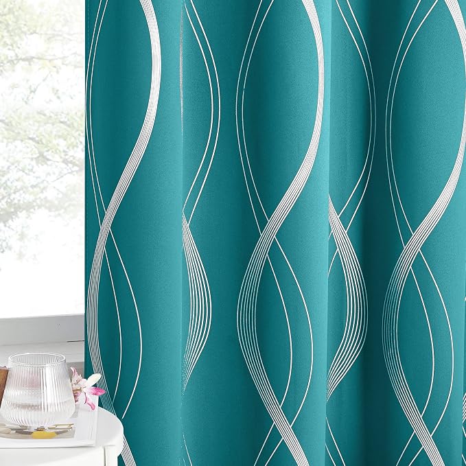 NICETOWN Room Darkening Peacock Teal Curtains by NICETOWN