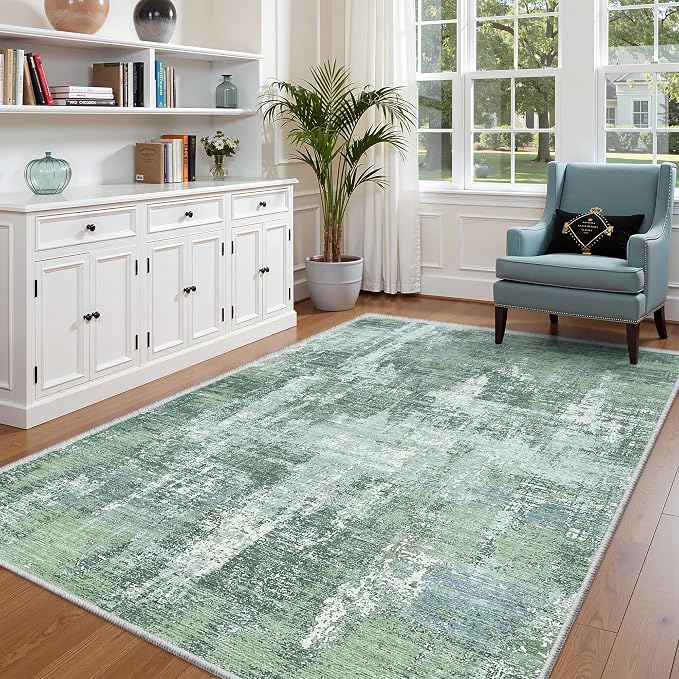 6x9 Area Rugs, Abstract Washable Rugs - Image 4