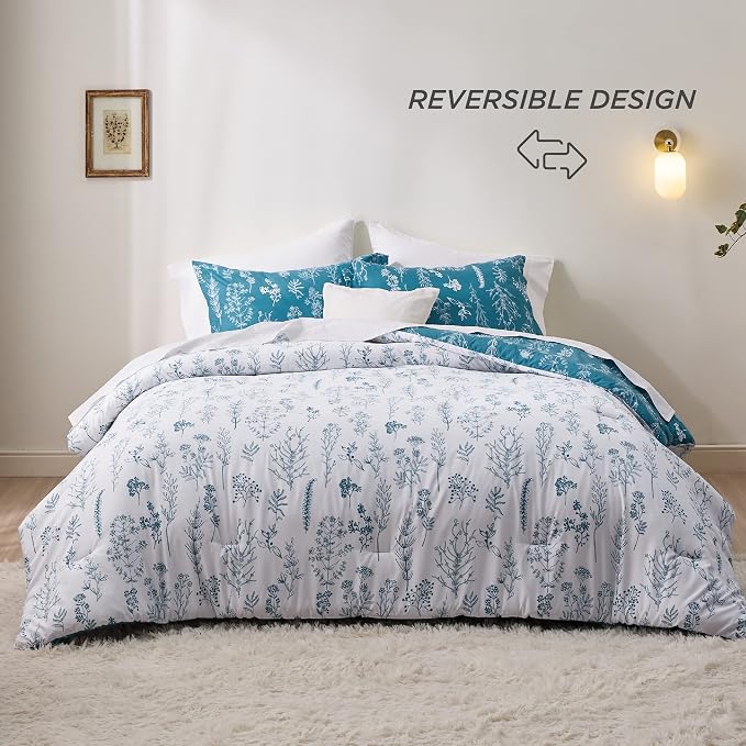 Bedsure Teal Blue King Comforter Set - Image 2