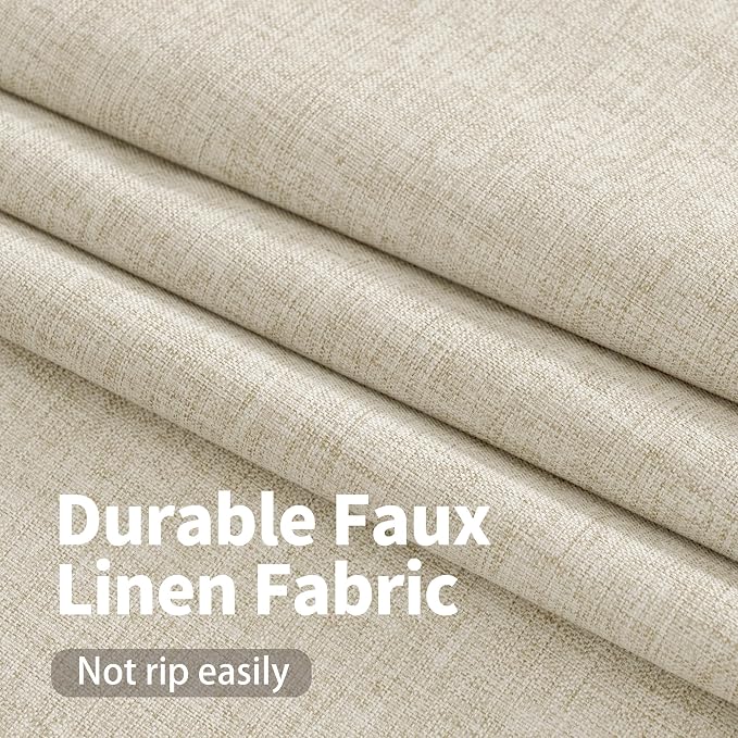 YoungsTex Natural Linen Blackout Curtains 63 Inches Long - Image 5