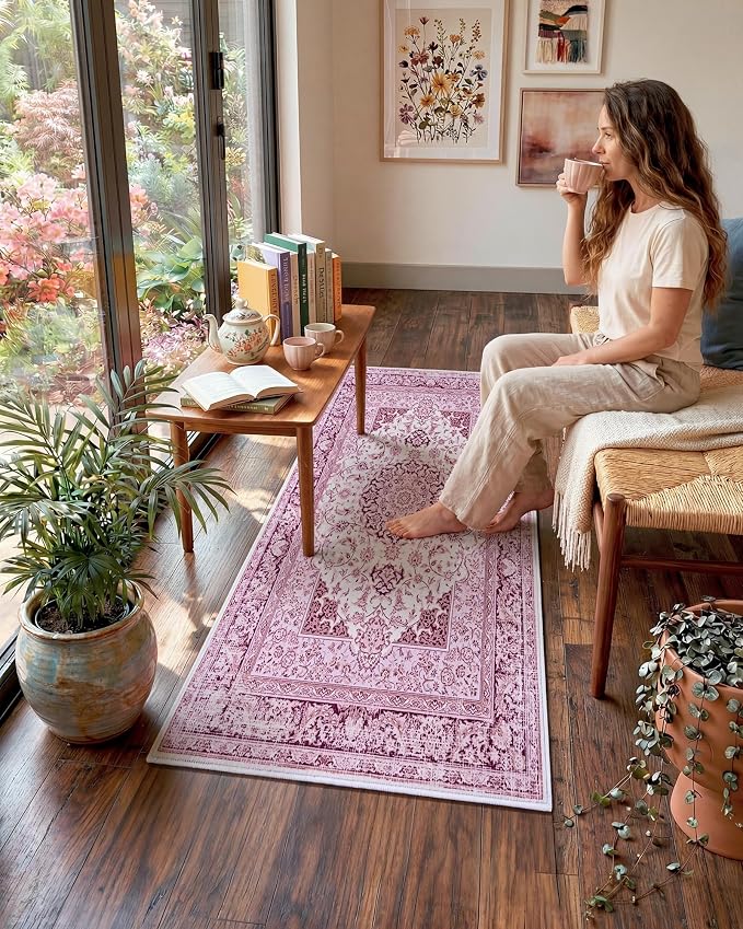 Macgace Washable Vintage Area Rug - Image 3