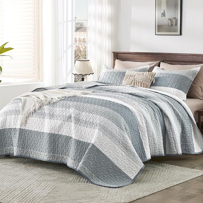 King Size Quilt Set Grey - Image 2