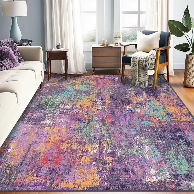 RELEANY Washable 5'x8' Abstract Area Rug by RELEANY