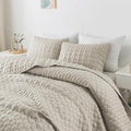 WDCOZY Light Beige Quilts Queen Size Bedding Set by WDCOZY