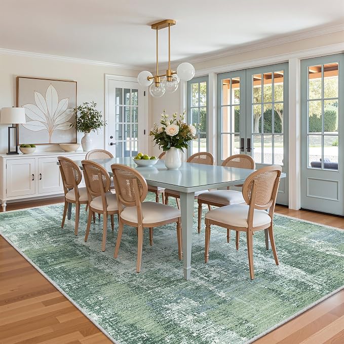 9x12 Area Rug, Abstract Washable Rugs - Image 5