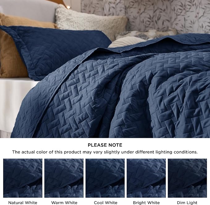 Bedsure Twin Size Quilt, Lightweight Comforter Set, Basket Weave, All-Season - Image 7