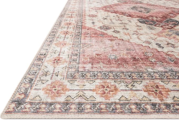 Loloi Skye Collection SKY-02 Ivory/Berry 2'-6" x 10'-0" Runner Rug