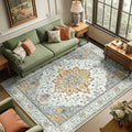 RELEANY Washable Area Rug, Water Repellent, Pet Friendly, Vintage Floral Boho by RELEANY