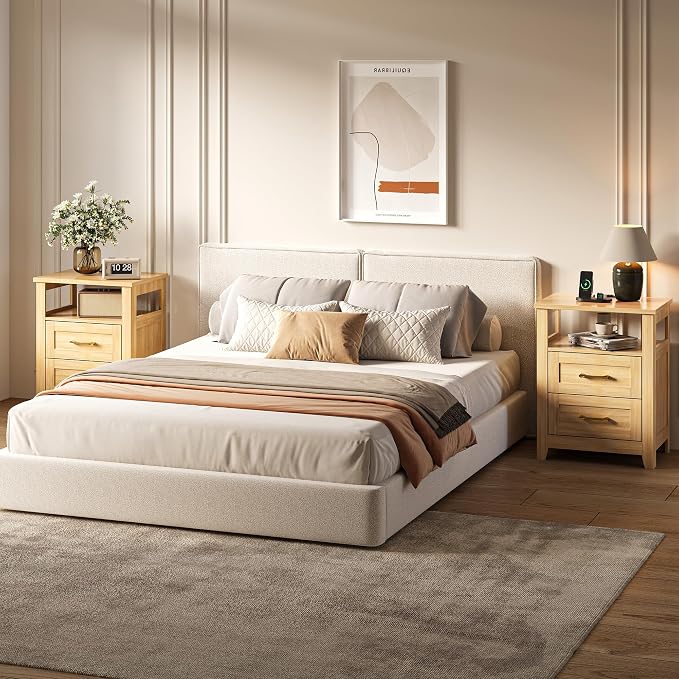 Decofy Farmhouse 2-Drawer Nightstand Set of 2 - Image 6