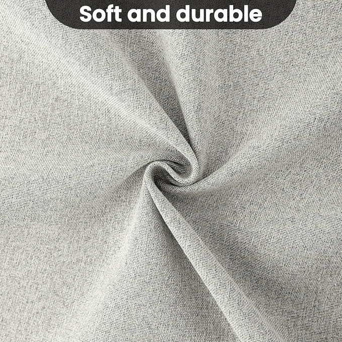 COSVIYA 100% Blackout Cream Linen Curtains & Drapes 63 Inch Length | Light - Image 7