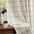 DriftAway 100% Blackout Plaid Linen Curtains W52xL84 Loden Green | 100% Blackout by DriftAway
