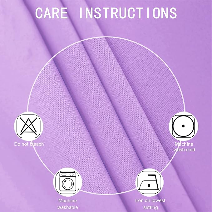 100% Blackout Curtains 52 x 95 Inch/Lavender Curtains 2 Panels - Image 5