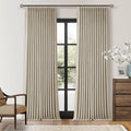 Oatmeal 105 Inch Blackout Linen Pleated Curtains by Twodrapes