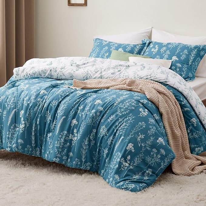 Bedsure Teal Blue Queen Comforter Set by Unknown