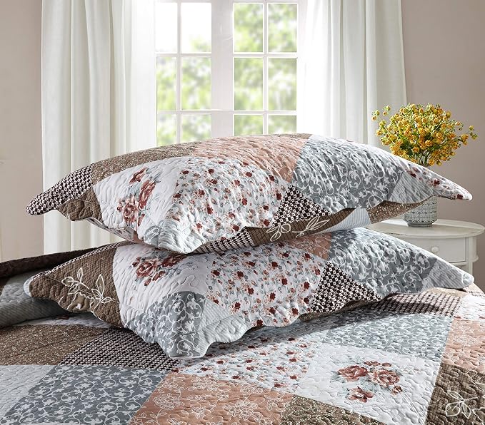3-Piece Queen Quilt Sets with Shams Oversized Bedding Bedspread Reversible Soft - Image 4