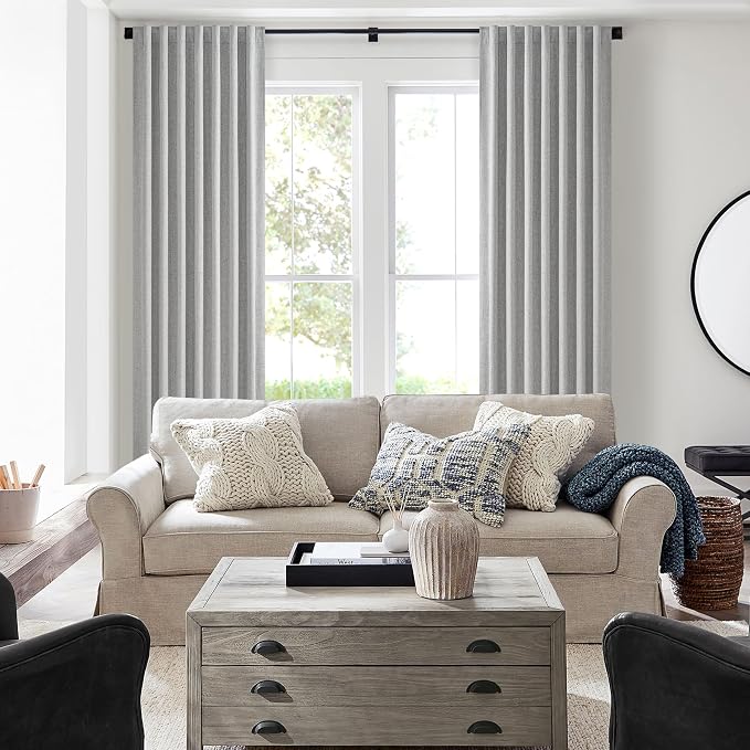 Gray 105 Inch Extra Long Blackout Curtains - Image 6