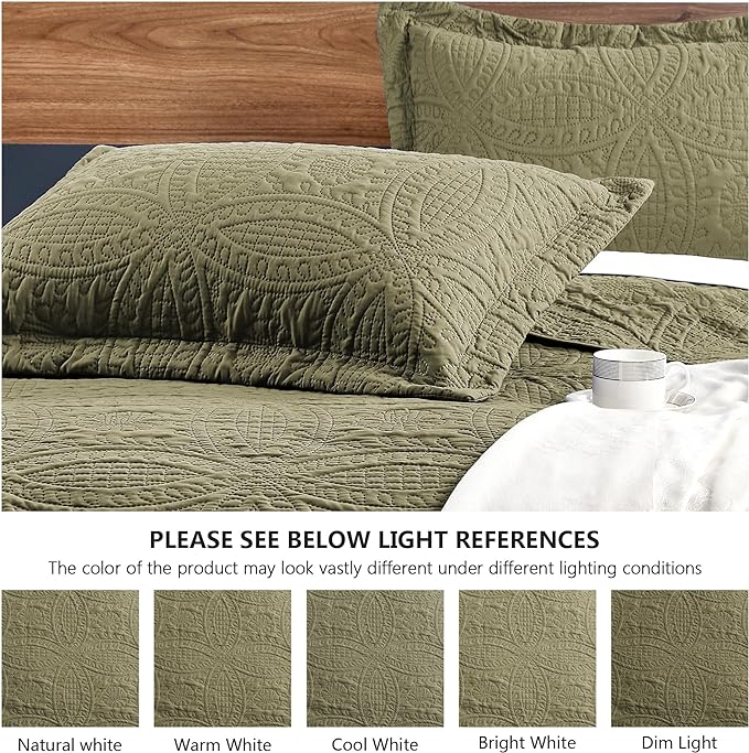 Love's cabin Twin Quilt Bedding Set Green Bedspreads - Image 5