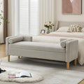Aoiy & Wifon 65.35" W End of Bed Bench King Size, Upholstered Large Storage by AoiyWifon