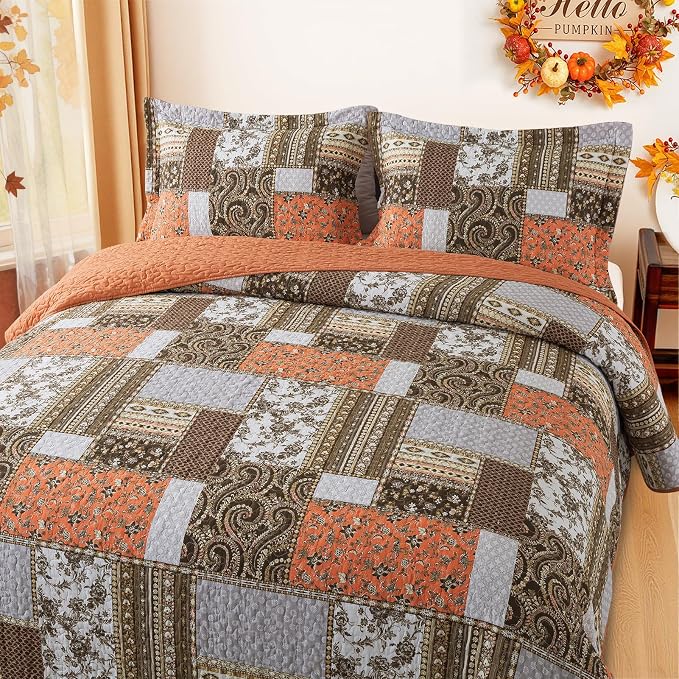 BEDIFANY Cotton California King Quilt, 100% Cotton Cover Fall Bedspread | - Image 3