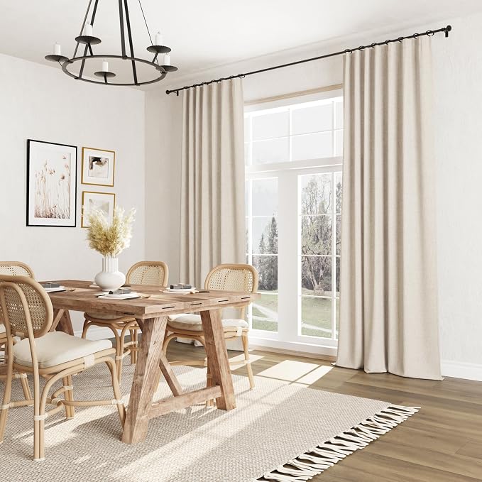 100% Blackout Linen Curtains for Bedroom 90 inches Long, Thermal Insulated Room - Image 8