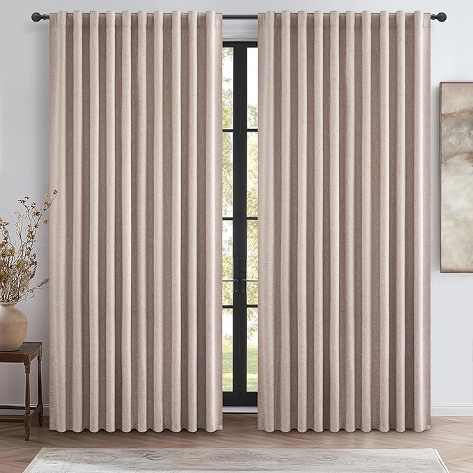 Extra Wide 70 Inch Blackout Curtains 96 Inches Long by QJMYDECO