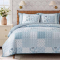 Twin/Twin XL Quilt Set-2 Pieces Soft Bedding Floral Patchwork Coverlet | All by BLOOMHAVEN