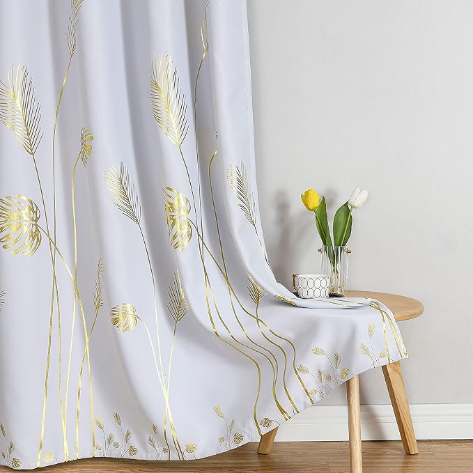 Greyish White Curtains Room Darkening Curtains 72 Inches Length Thermal - Image 7