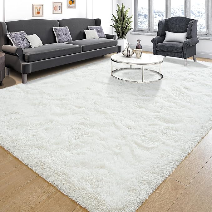 Soft 3x5 Small Bedside Rug Washable, Fluffy Shaggy Rugs by Tepook