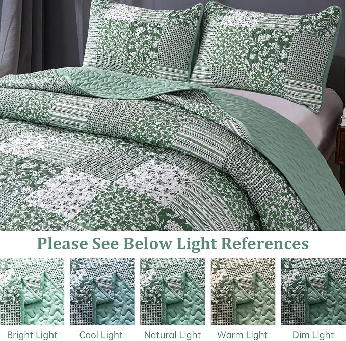Mybedsoul Boho Quilt King Size, Patchwork Reversible Bedding Set, 3 Pieces - Image 4
