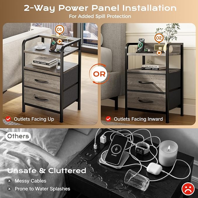 Huuger Nightstands Set of 2, Night Stand - Image 6
